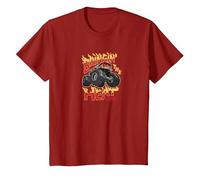 Hot Wheels Monster Trucks - Bringing The Heat T-Shirt, Youth, Cranberry Red, Large