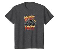 Hot Wheels Monster Trucks - Bringing The Heat T-Shirt, Youth, Dark Heather Grey, Large