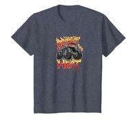 Hot Wheels Monster Trucks - Bringing The Heat T-Shirt, Youth, Heather Blue, Medium