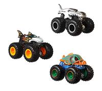 Hot Wheels Monster Trucks Creature 3Pack of 164 Scale Toy Monster Trucks Shark Wreak Piranahh Mega Wrex Toy for Kids 3 Years Old Older
