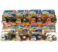 Hot Wheels Monster Trucks Crushable Car Complete Set of 8 Diecast Vehicles with Bigfoot, Shark Wreak, Leonardo, Demo Derby, Donkey Kong and More Bundle from FYJ44-998K