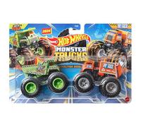Hot Wheels Monster Trucks Demolition Doubles, 1:64 Scale Toy Monster Trucks (Gotta Dump vs Will Trash It All)