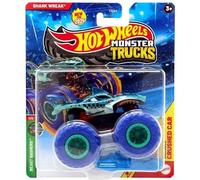 Hot Wheels Monster Trucks Diecast Vehicle, 1:64 Scale, 2025 Collection (Shark Wreak Beast Bashers 5/6)