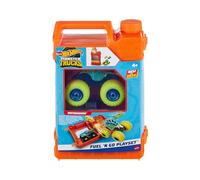 Hot Wheels Monster Trucks Fuel N’ Go Gas Can Playset with Motosaurus | 1:64 Scale Toy Truck Playset, Transforms Into Stunting Arena, Includes 2 Crushed Cars, HXT04