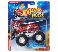 Hot Wheels Monster Trucks Helichopper [Red] Champion Crashers 2/8 - Includes Crushed Car - 1:64 Scale Diecast Toy Vehicle