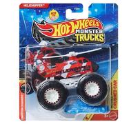 Hot Wheels Monster Trucks Helichopper [Red] Champion Crashers 2/8 - Includes Crushed Car - 1:64 Scale Diecast Toy Vehicle