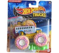 Hot Wheels Monster Trucks HW Dozen Delivery, Snack Pack 1/6 Includes Crushed Car