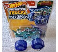 Hot Wheels Monster Trucks Mega-Wrex 2024, Power Smashers, Includes Crushed Car