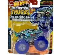 Hot Wheels Monster Trucks Mega-Wrex 2024, Power Smashers, Includes Crushed Car