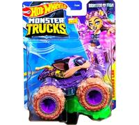 Hot Wheels Monster Trucks, Monster High Clawdeen Wolf with Crushed Car, Die-cast Vehicle