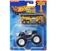 Hot Wheels Monster Trucks Night Shifter Police Series with Crushable 5 Alarm Car, Die-Cast Vehicle, 1:64 Scale