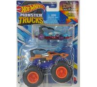 Hot Wheels Monster Trucks Orange Scorpedo + Bonus Car 2024 Diecast 1:64 Scale Toy 2 Pack