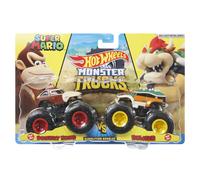 Hot Wheels Monster Trucks Pack 2 Nintendo Toy Cars 1:64 Scale Gift for Kids 3+ Years (Mattel HDH82)