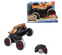 Hot Wheels Monster Trucks Remote Control Car, Unstoppable Tiger Shark with Tread Attack Tires and Terrain Stomp Technology, 1:15 Scale, Toys for Ages
