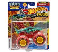 Hot Wheels Monster Trucks Sharks vs Dinos, 1:64 Scale Die-Cast Vehicle Collection, 2025 Edition (1/8 Team Dino Mega-Wrex)