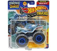 Hot Wheels Monster Trucks Sharks vs Dinos, 1:64 Scale Die-Cast Vehicle Collection, 2025 Edition (3/8 Team Shark Great Bite)
