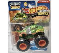 Hot Wheels Monster Trucks Sharks vs Dinos, 1:64 Scale Die-Cast Vehicle Collection, 2025 Edition (5/8 Team Dino Rageasaur)