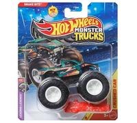 Hot Wheels Monster Trucks Snake Bite, Leading Legends 1/3 [Includes Crushed Car] New for 2026! 1:64 Scale Diecast Toy Vehicle