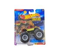 Hot Wheels Monster Trucks Snake Bite, Leading Legends 4/7, Includes Crushed Car, Diecast