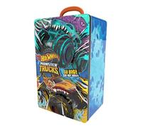 Hot Wheels Monster Trucks Storage Carry Case | Monster Truck Car Organizer | Stores up to 6 Monster trucks or 20 cars - Vehicles not included