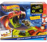 Hot Wheels Monster Trucks Toy Playset, Snake Slam Takedown Track Set