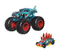 Hot Wheels Monster Trucks Toy Vehicle Truck Crash Squad Mega Wrex + Motosaurus for Kids Ages 3 and Up