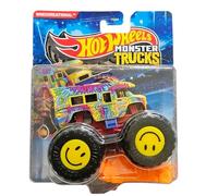 Hot Wheels Monster Trucks, Wreckreational Tie-Dye Design, Smiley Face Wheels