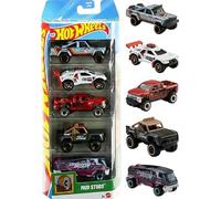 Hot Wheels Mud Studs 5 Pack [Sand Burner, Chevy Silverado Off Road, '73 Jeep J10, Custom Ford Bronco, Baja Bison T5] 1:64 Scale Diecast Toy Vehicles