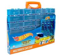 Hot Wheels Multibrick car case I Stores up to 28 cars I Connects with tracks I Play and Build, Multi-Coloured (HWCC8C) - Includes a carry handle