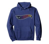 Hot Wheels Neon Light Logo Pullover Hoodie, Adult Unisex, Navy Blue, Small
