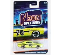 Hot Wheels Neon Speeders '70 Dodge Hemi Challenger [Green] 5/8, 1:64 Scale Diecast Toy Vehicle