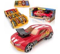 Hot Wheels NEW Car Storage 2in1 Race N' Haul free wheel Car Storage case with Retractable Handle - Stores up to 15 cars (cars not included)