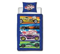Hot Wheels Officially Licensed Beast Design Single Duvet Cover Set | Reversible 2 Sided Cars Bedding Including Matching Pillow Case | Perfect For Kids Bedroom | Polycotton, Blue