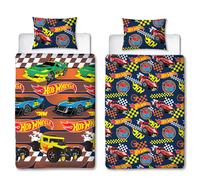 Hot Wheels Officially Licensed Racer Design Single Duvet Cover Set | Reversible 2 Sided Cars Bedding Including Matching Pillow Case | Perfect For Kids Bedroom