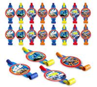 Hot Wheels Party Blowouts - Bundle with 16 Racecar Noise Makers for Parties | Hot Wheels Blowout Noise Makers 16 Pack