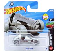Hot Wheels - Pass 'N Go Monopoly - Drop Tops 1/5 - JJH30 - Short Card - Silver Retro Racing Vehicle in 1:64 Scale - Mattel 2026 - Licensed Model
