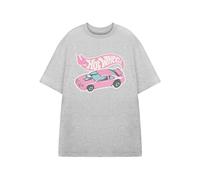 Hot Wheels Women's Pink Car Short Sleeved T-Shirt | Grey Marl | Officially Licensed Merch | Size: Large Hot Wheels Grey L