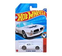 Hot Wheels Pontiac Firebird '73 (JBB41) - Muscle Mania 8/10 White with Firebird Bonnet Design, 1:64 Scale GM Licensed Model 2025