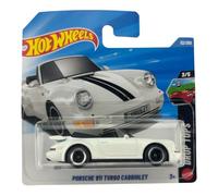 Hot Wheels - Porsche 911 Turbo Cabriolet - JJJ22 - White with Black Racing Stripes - Drop Tops 3/5 - Mattel 2026-1:64 - Licensed Model