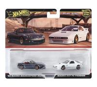 Hot Wheels Premium 2-Pack '04 Mazda Mazdaspeed Miata/Mazda RX7 FC Pandem HRR75 [Mini Car] [3 Years Old and Up]