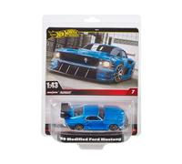 Hot Wheels Premium Ford Mustang, 1:43rd Scale Vehicle, Officially Licensed Replicas for Adult Collectors, Real Riders Tires, Metal/Metal Body & Chassis, HWT04