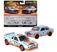 Hot Wheels Premium 2 Pack Lancia Rally 037 / Fiat 131 Abarth Vehicle Toy Minicar 3 Years Old Blue HRR81