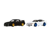 Hot Wheels Premium Car Culture 2-Pack of 1:64 Scale Vehicles, Unique Pairings, Real Riders Tires, Metal/Metal Chassis, Toy for Collectors, JBK96