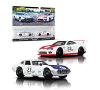 Hot Wheels Premium Car Culture 2-Pack of 1:64 Scale Vehicles, Unique Pairings, Real Riders Tires, Metal/Metal Chassis, Toy for Collectors, JBL03