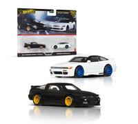 Hot Wheels Premium Car Culture 2-Pack of 1:64 Scale Vehicles, Unique Pairings, Real Riders Tires, Metal/Metal Chassis, Toy for Collectors, JBK96