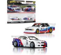 Hot Wheels Premium BMW E46 GTR, Car Culture 2-Pack of 1:64 Scale Vehicles, Unique Pairings, Real Riders Tires, Metal/Metal Chassis, Toy for Collectors, JBK99