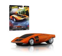 Hot Wheels Premium Car Culture Collectible Toy Car, 1:64 Scale Die-Cast Lancia Stratos Zero, Hammer Drop Vehicle with Real Riders Tires, HRV77