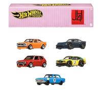 Hot Wheels Premium Car Culture Japan Historics 4 Container Set with 5 1:64 Scale Die-Cast Cars in Collectible & Stackable Storage & Display Container, HRW84