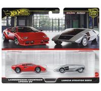 Hot Wheels Premium 2-Pack 2025 Mix 2 Lancia Stratos Zero & Lamborghini Countach LP5000 QV