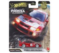 Hot Wheels Mitsubishi Lancer Evolution VI Car Culture Vehicle, Premium 1:64 Scale Die-Cast Toy Car with Real Riders Tires & Metal/Metal Body & Chassis, JKF19